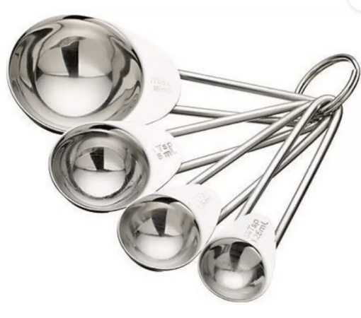 Stainless Steel Measuring Spoons, Standard, Silver, 4 Piece Stainless Steel Measuring Spoon Set  (Pack of 4)